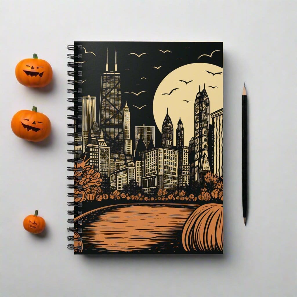 Paper products One Size Vintage Chicago John Hancock Halloween Notebook