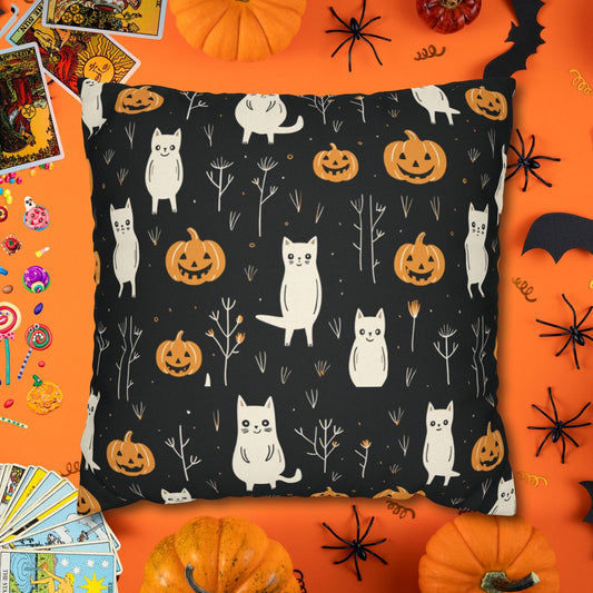 Pillow 20" × 20" Halloween Vintage Cat Throw Pillow Covers - Halloween Limited Edition