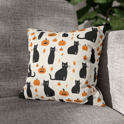 Pillow Black Cats & Pumpkins Halloween Pillowcase