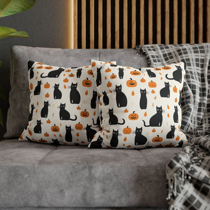 Pillow Black Cats & Pumpkins Halloween Pillowcase