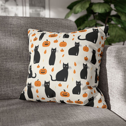 Pillow Black Cats & Pumpkins Halloween Pillowcase