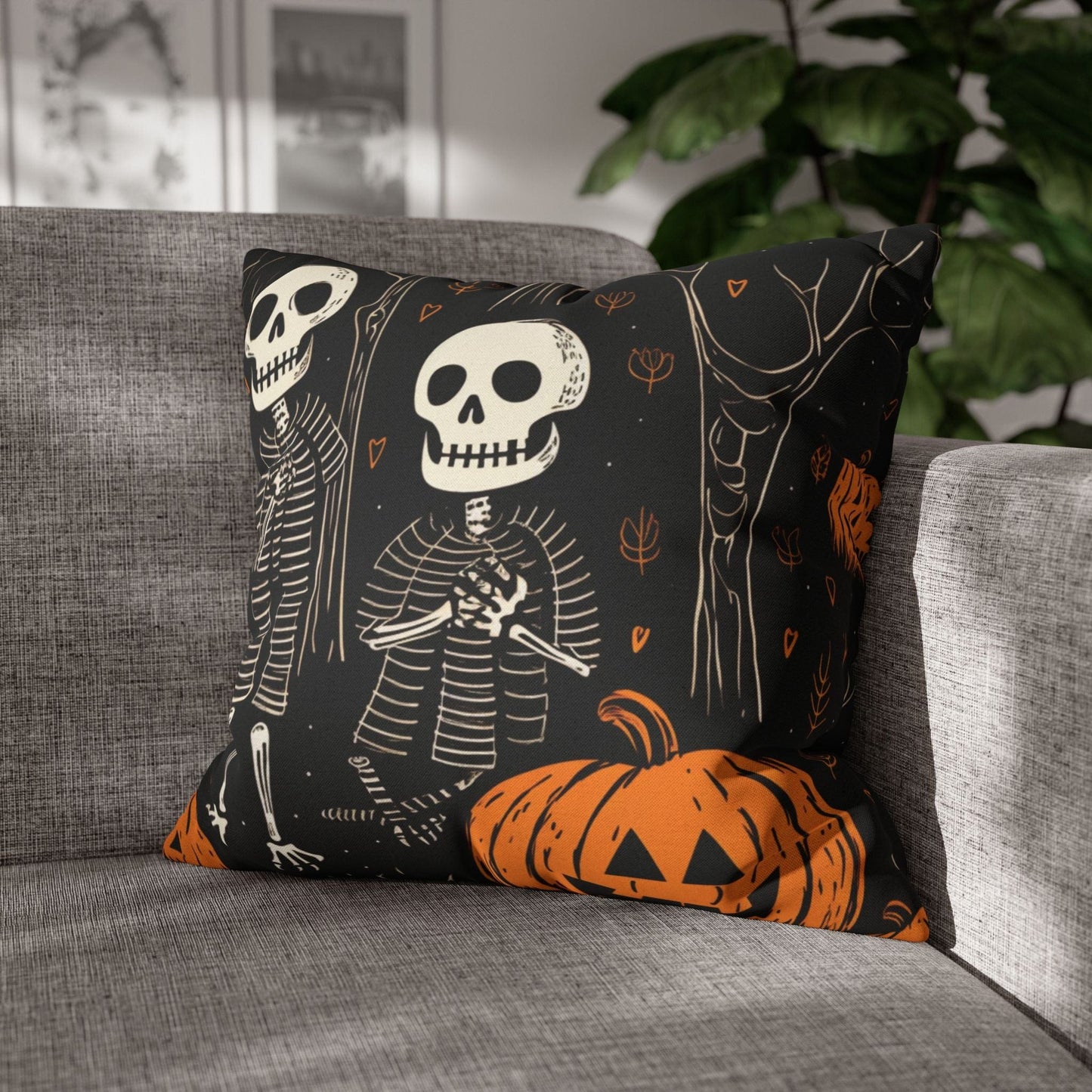 Pillow Skeletons Halloween - Vintage Halloween Pillow