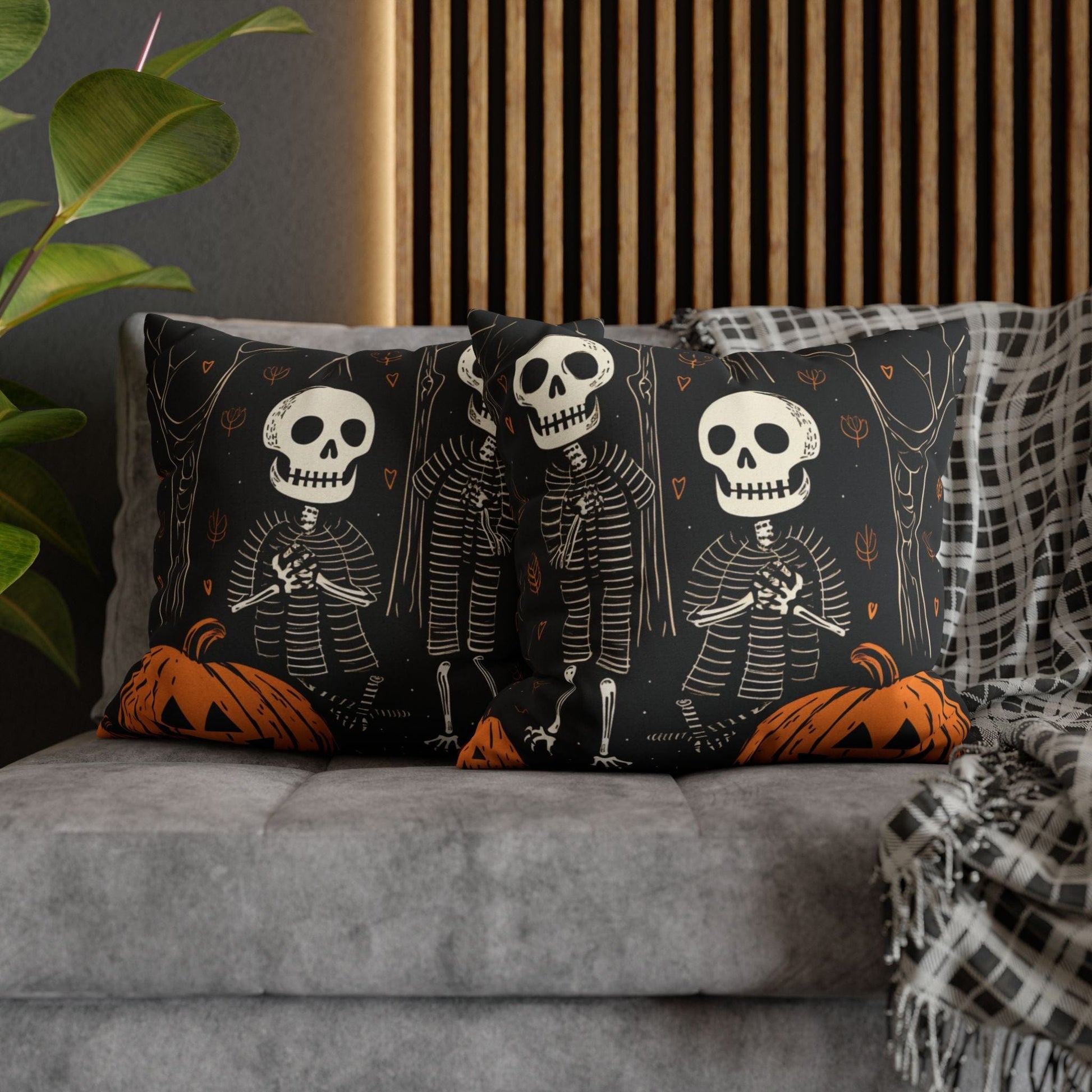 Pillow Skeletons Halloween - Vintage Halloween Pillow