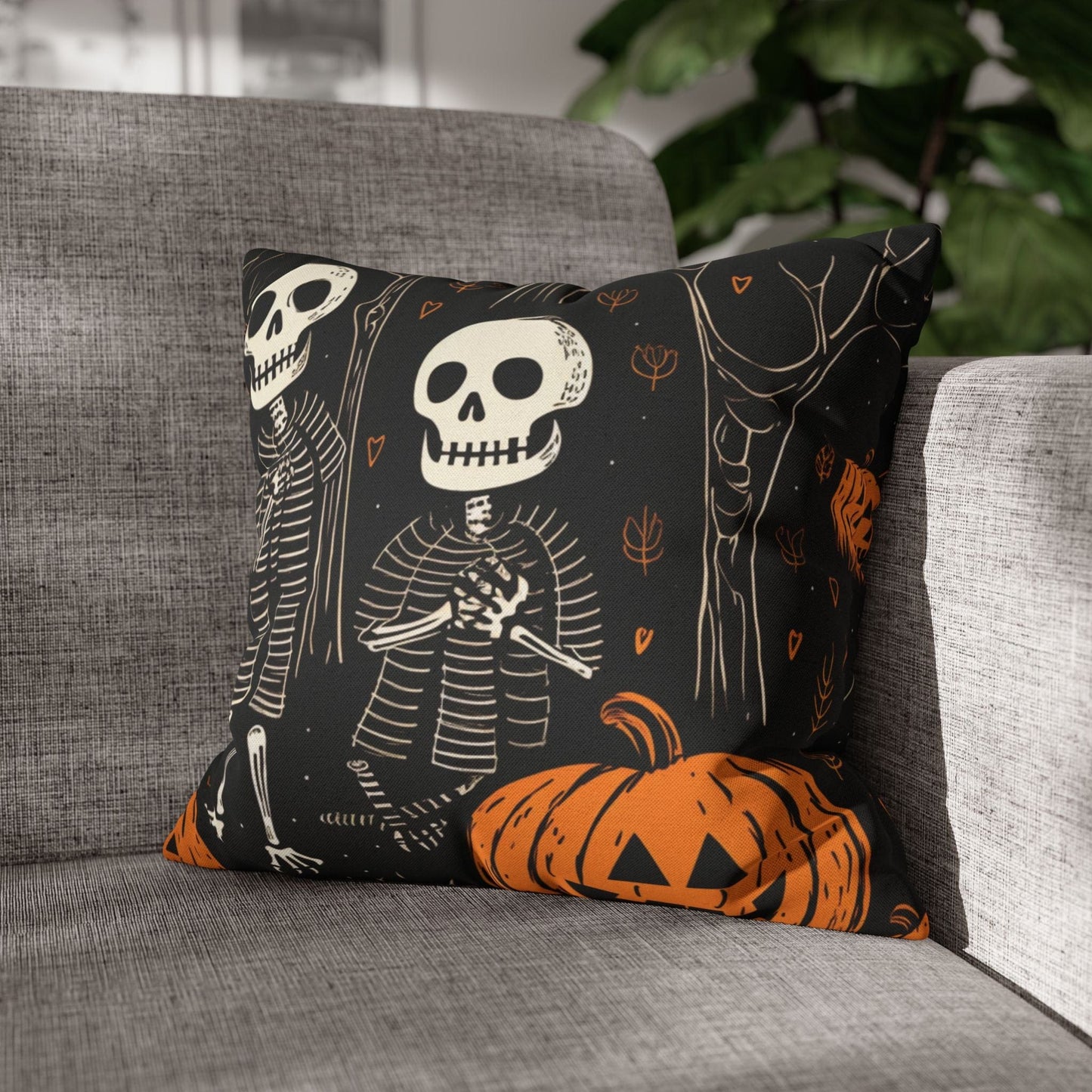 Pillow Skeletons Halloween - Vintage Halloween Pillow