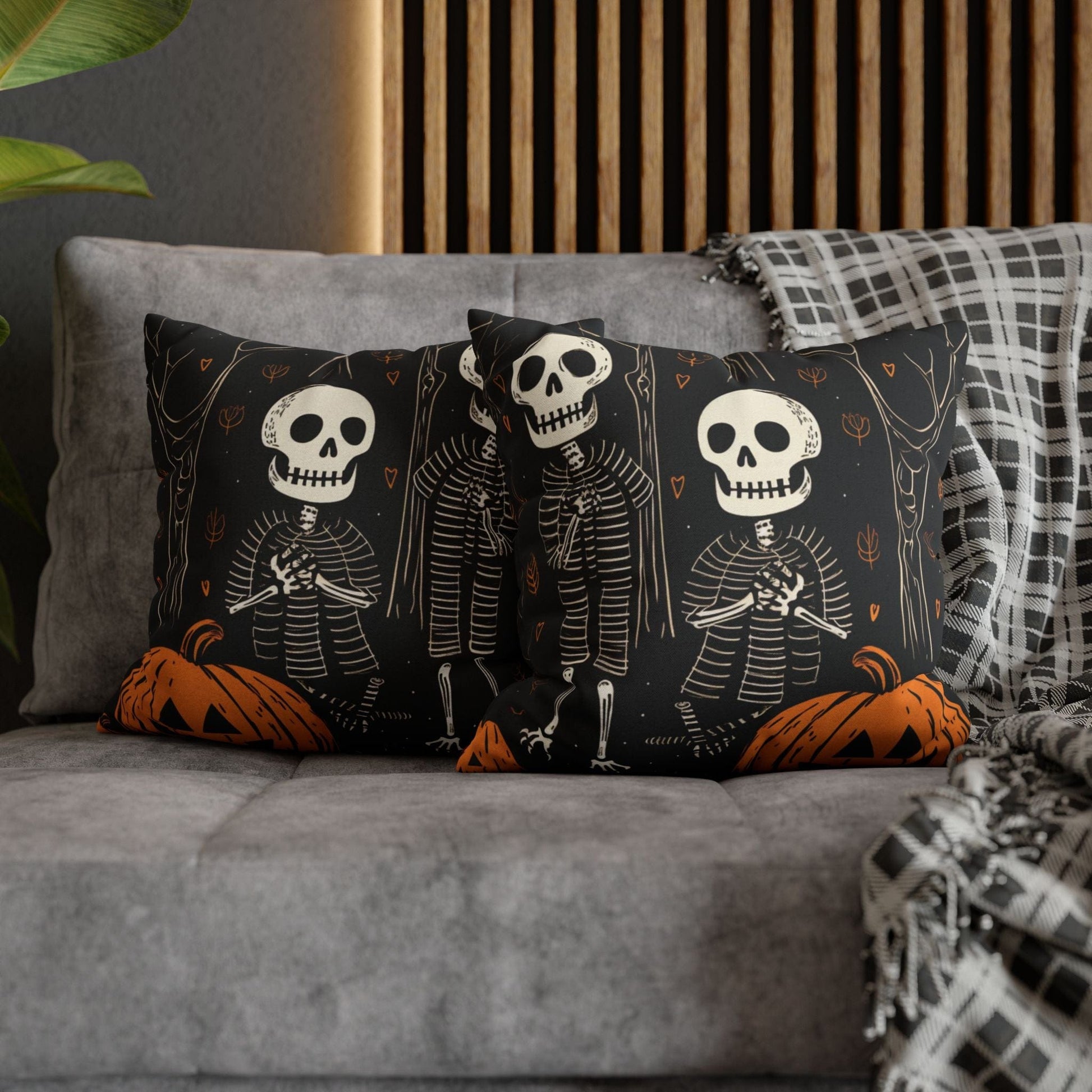 Pillow Skeletons Halloween - Vintage Halloween Pillow