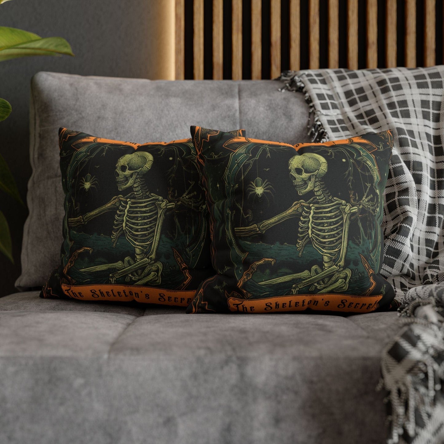 Pillow Skeletons Halloween - Vintage Halloween Pillow