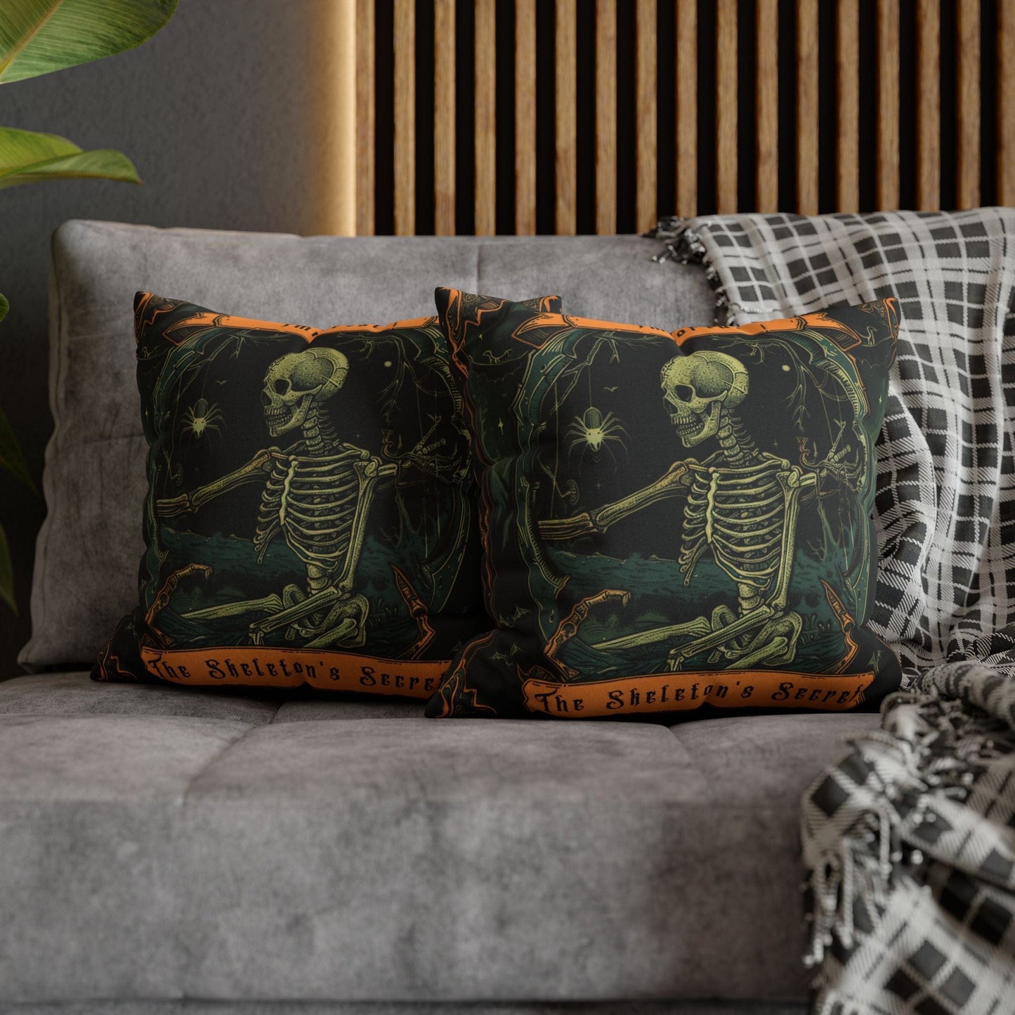 Pillow Skeletons Halloween - Vintage Halloween Pillow