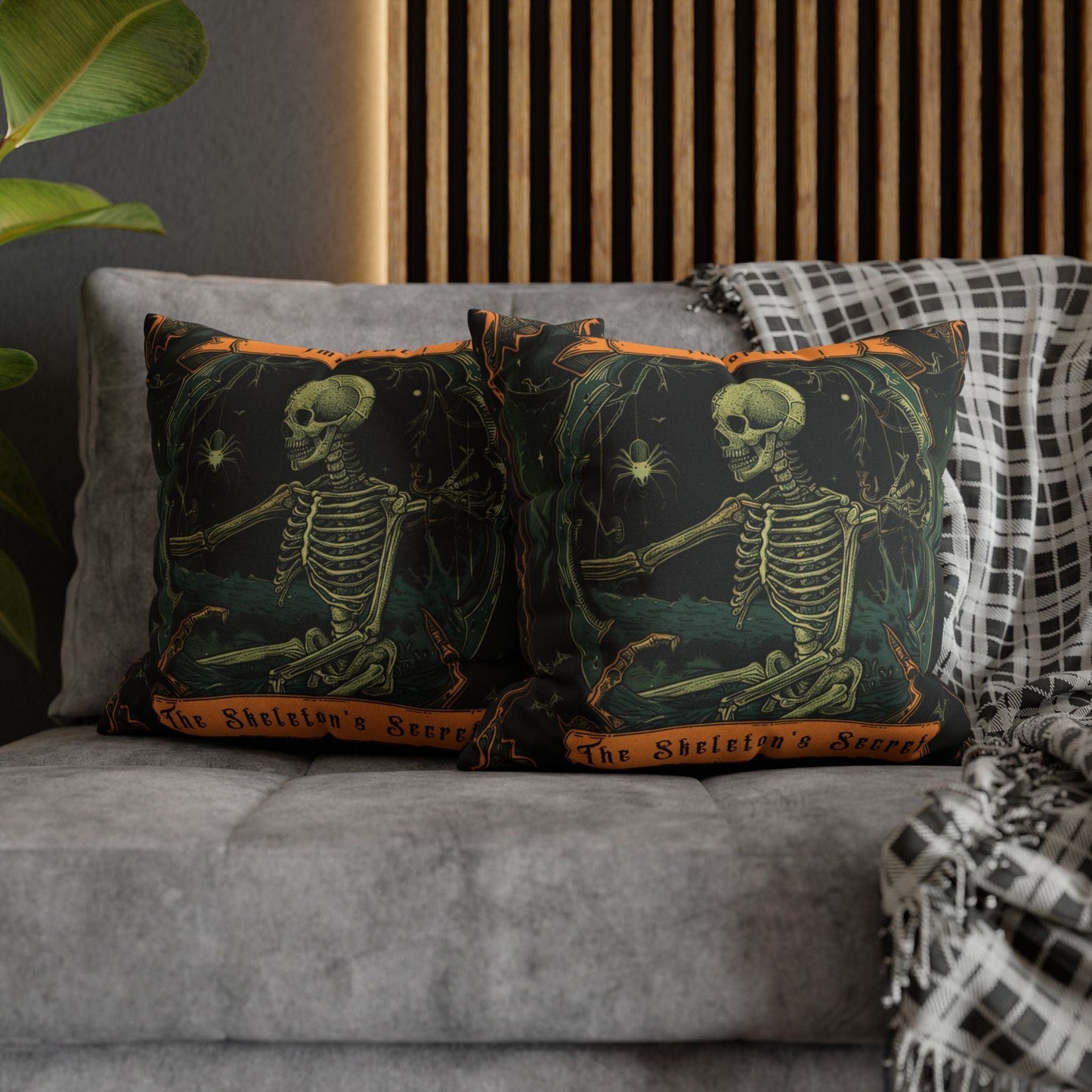 Pillow Skeletons Halloween - Vintage Halloween Pillow