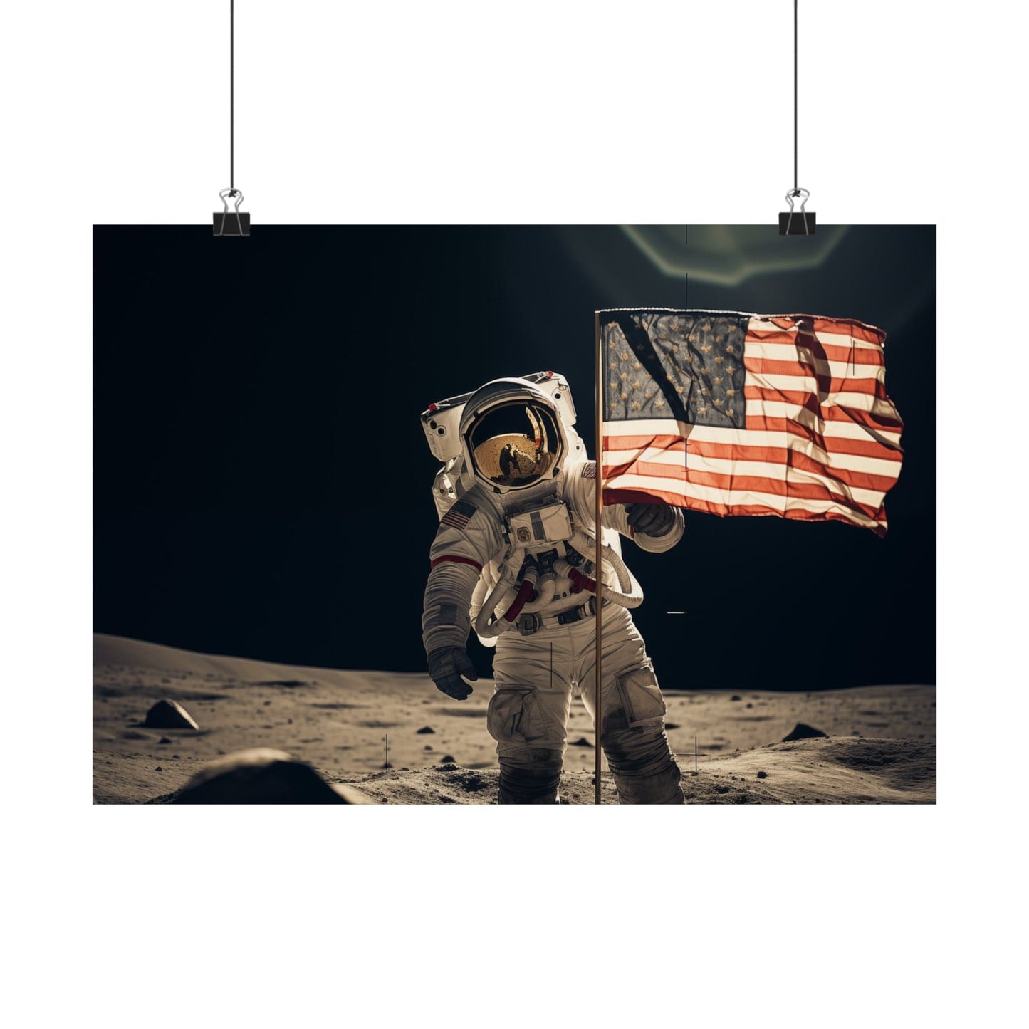 Poster 16" x 11" / Matte Moon Flag Planting Poster