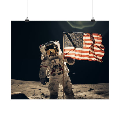Poster 20″ x 16″ / Matte Moon Flag Planting Poster