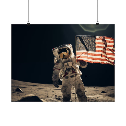 Poster 24″ x 18″ / Matte Moon Flag Planting Poster