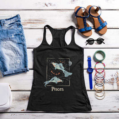 Pisces Racerback Tank: Celestial Soft-Fit for Astrology Lovers