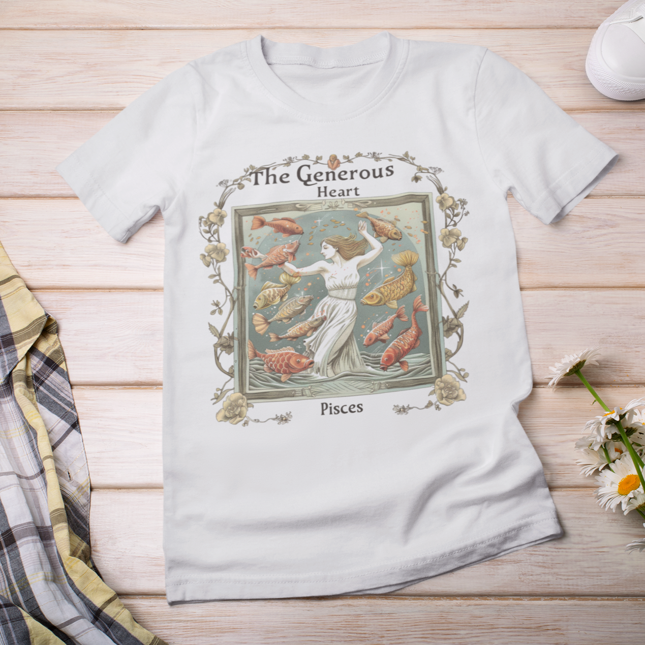 Generous Heart: Pisces Tarot Card T-Shirt