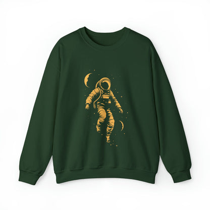 Sweatshirt 3XL / Forest Green Cosmic Wanderer: Astronaut in Cosmic Embrace Sweater