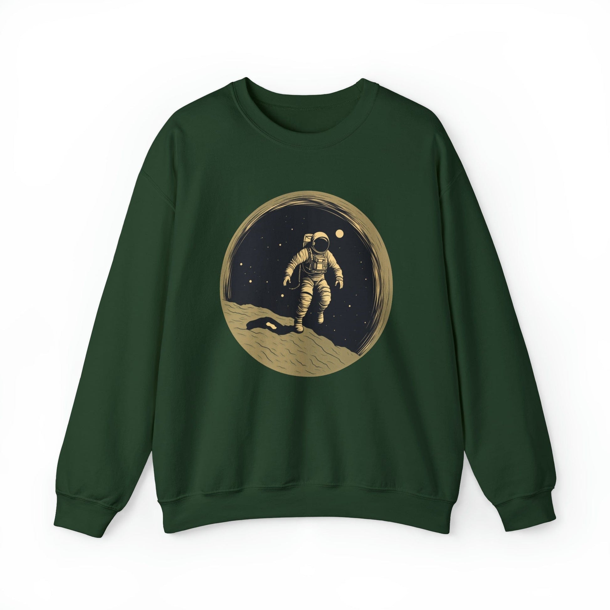 Sweatshirt 3XL / Forest Green Lunar Moon Explorer Crewneck Sweatshirt