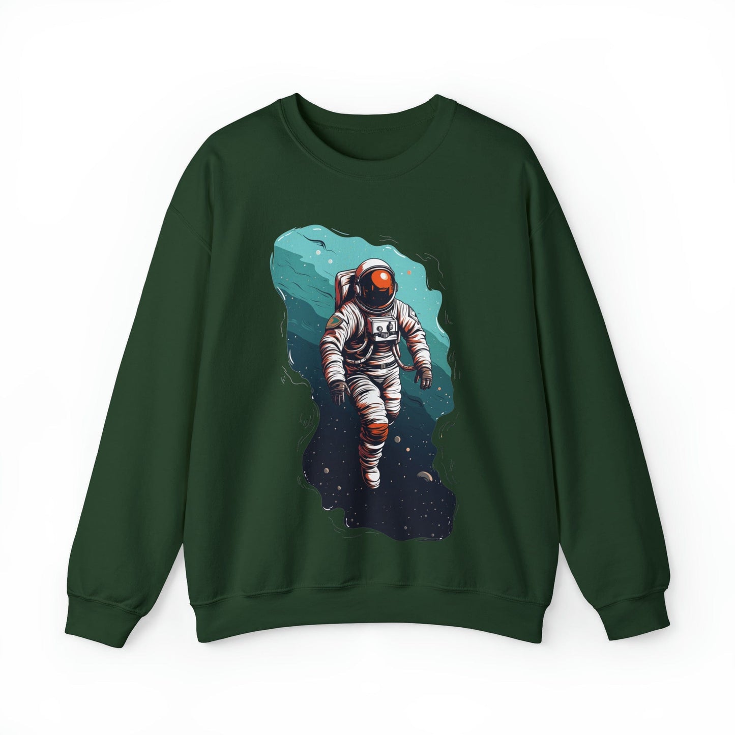 Sweatshirt 3XL / Forest Green Spacewalker: Astronaut in Stellar Serenity Sweater