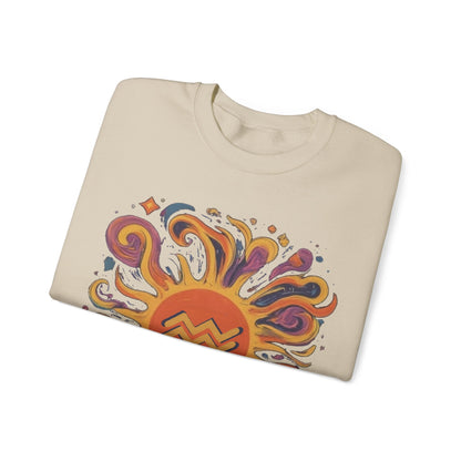 Sweatshirt Aquarius Celestial Sun Soft Sweater: Illuminate Your Style