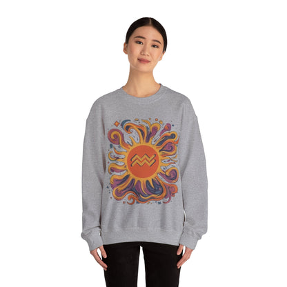 Sweatshirt Aquarius Celestial Sun Soft Sweater: Illuminate Your Style