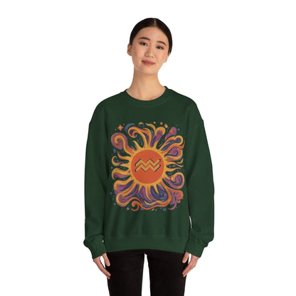 Sweatshirt Aquarius Celestial Sun Soft Sweater: Illuminate Your Style