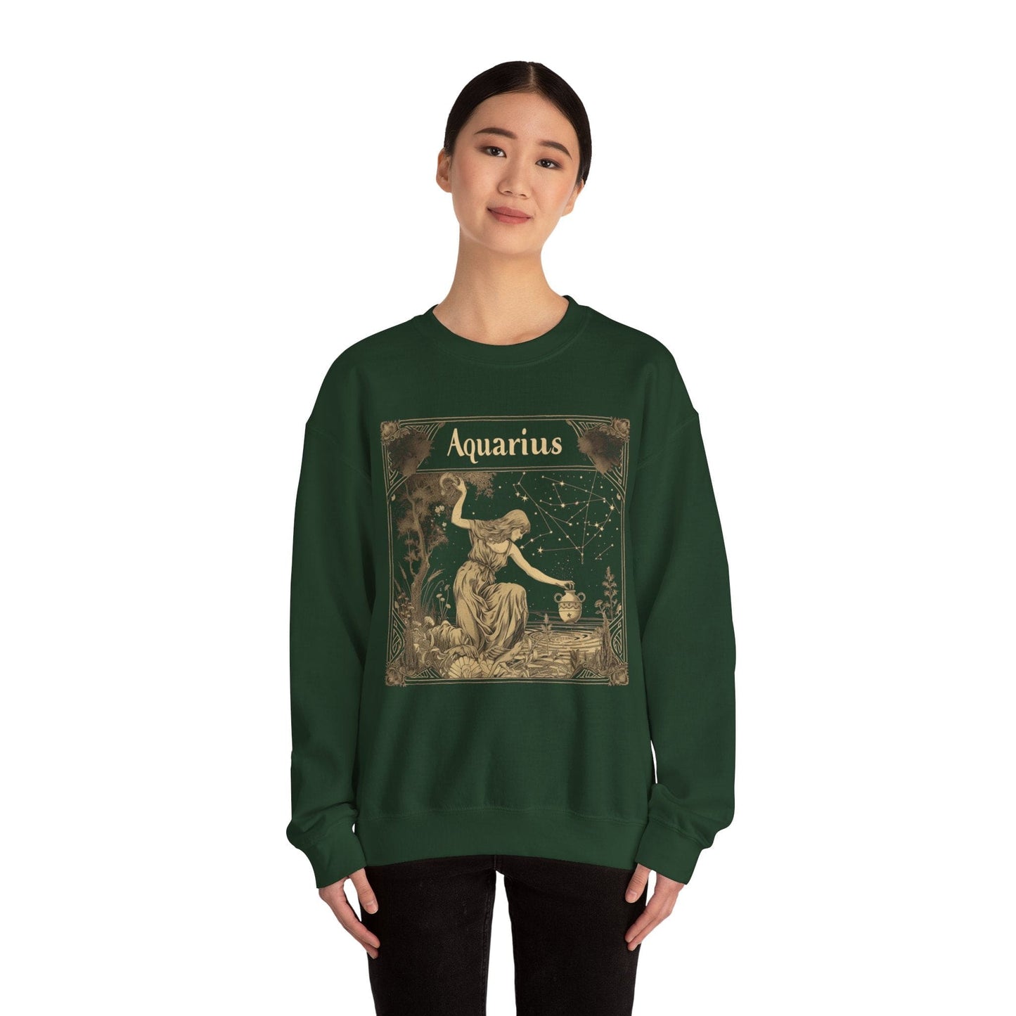Sweatshirt Aquarius Golden Age Sweatshirt: Cosmic Elegance Meets Modern Comfort