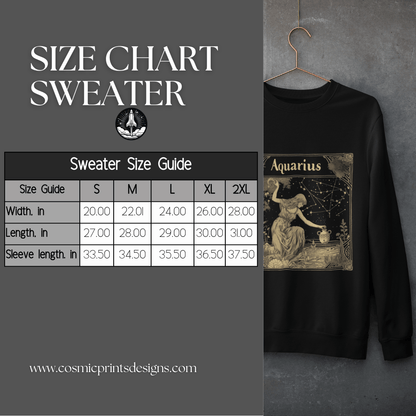 Sweatshirt Aquarius Golden Age Sweatshirt: Cosmic Elegance Meets Modern Comfort