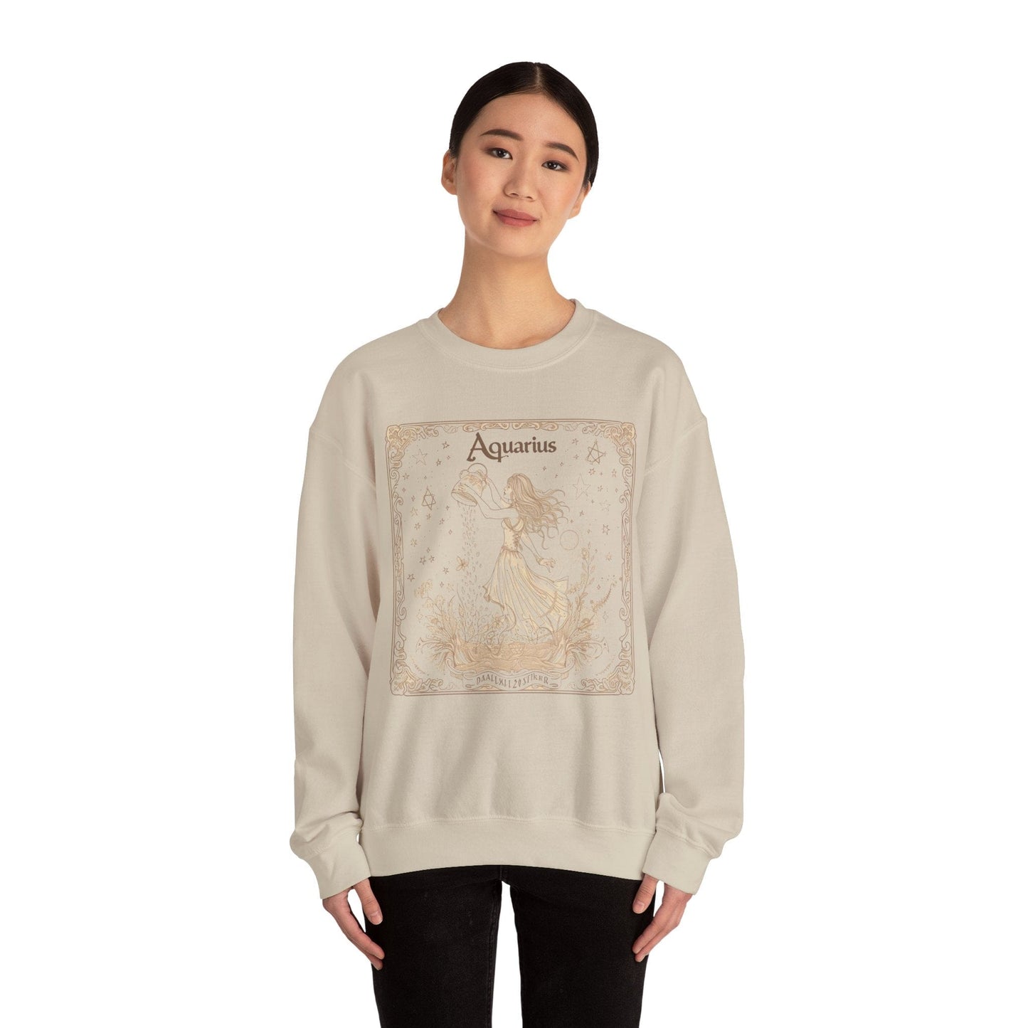 Sweatshirt Aquarius Sepia Dream Sweatshirt: Ethereal Elegance for the Water Bearer