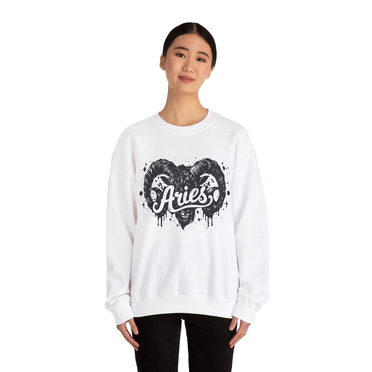 Sweatshirt Aries Bold Ram Crewneck – A Statement of Zodiac Pride & Coziness | Gildan 18000