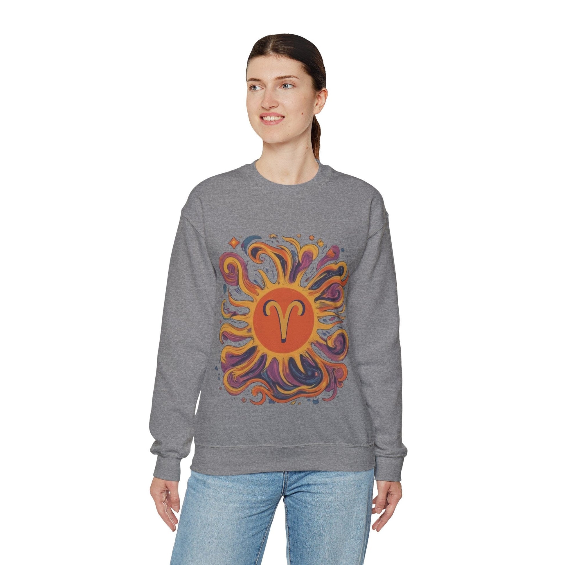 Sweatshirt Aries Energetic Swirl Soft Sweater: Ignite Your Cozy Side