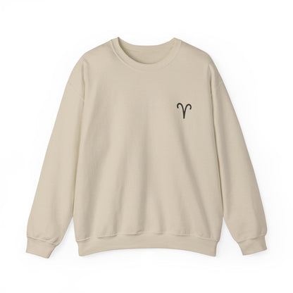 Sweatshirt Aries Minimalist Icon Crewneck Sweatshirt: Bold Simplicity for the Trailblazer