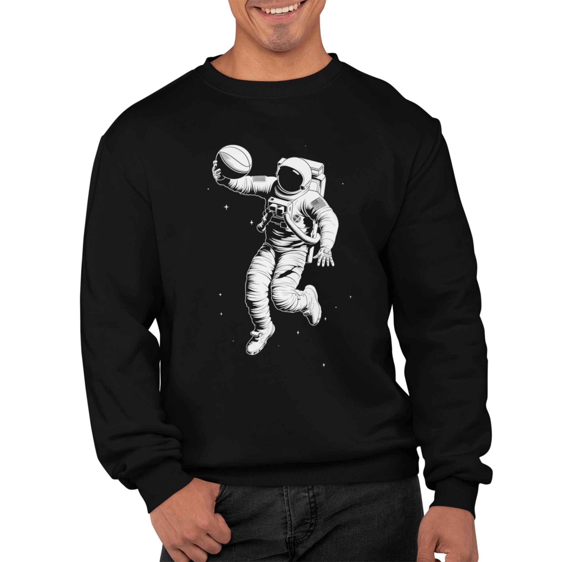 Sweatshirt Astronaut Basketball Crewneck Sweatshirt