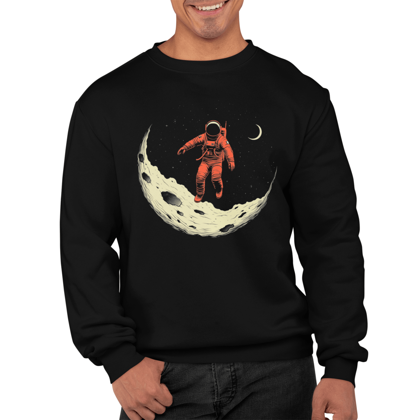 Sweatshirt Astronaut Moon Explorer Crewneck Sweatshirt