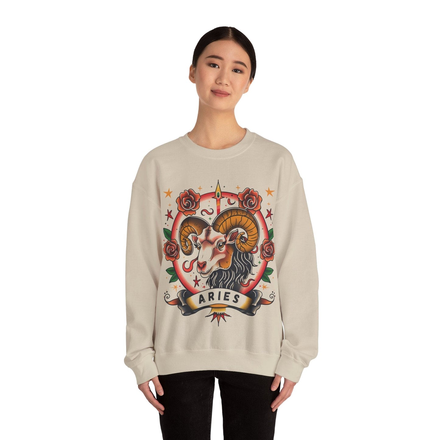 Sweatshirt Bold Aries Zodiac Sweater - Premium Cotton Astrology Soft Sweater