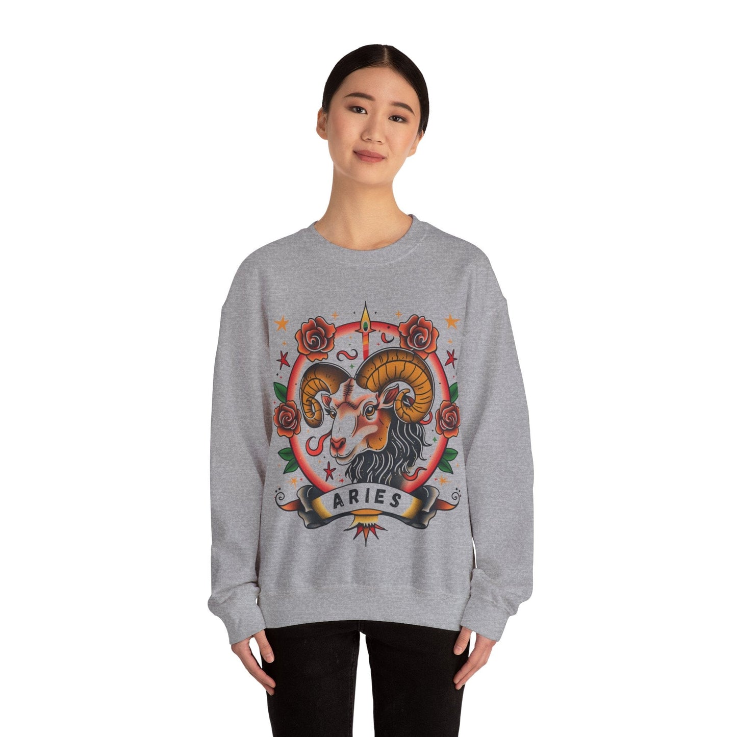 Sweatshirt Bold Aries Zodiac Sweater - Premium Cotton Astrology Soft Sweater