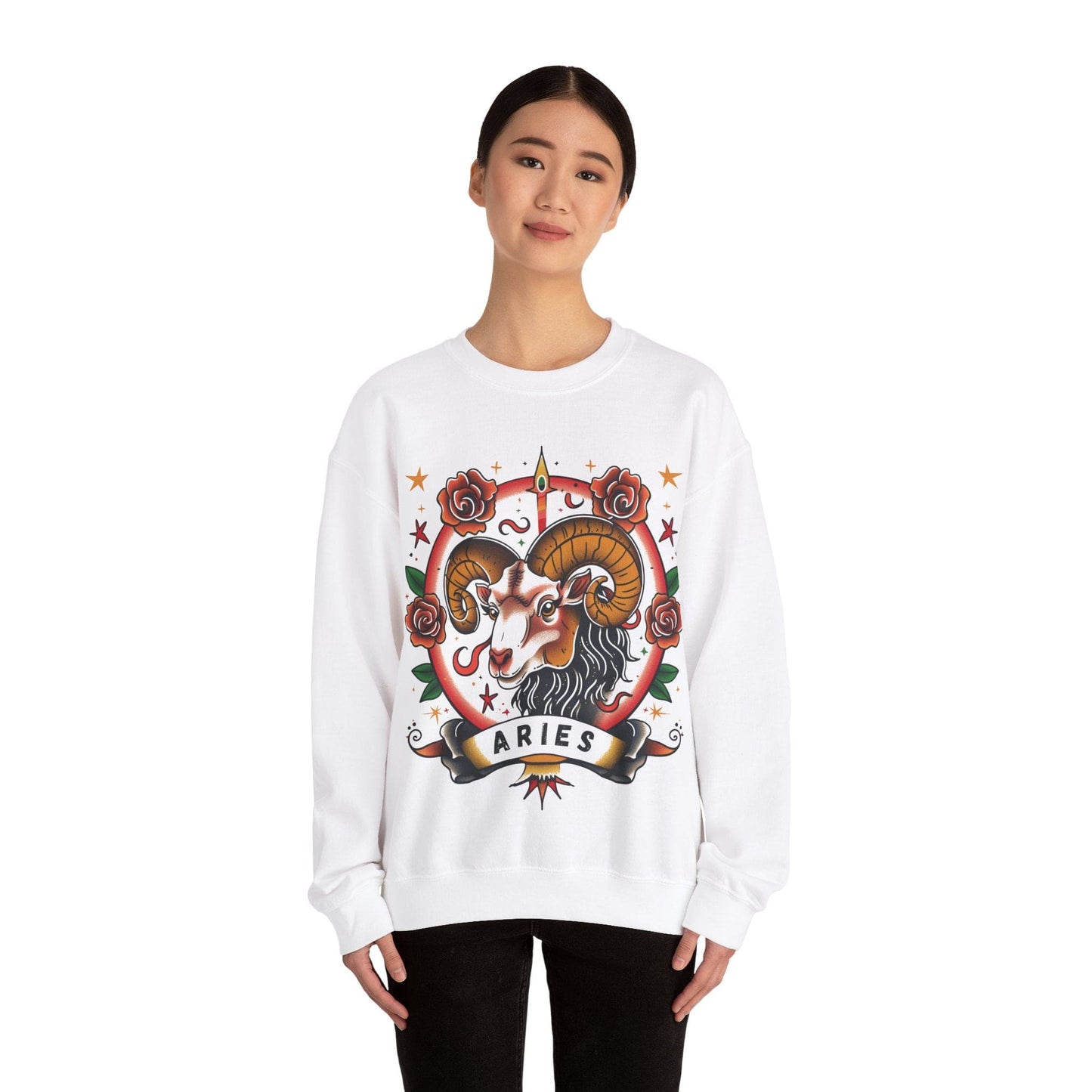 Sweatshirt Bold Aries Zodiac Sweater - Premium Cotton Astrology Soft Sweater