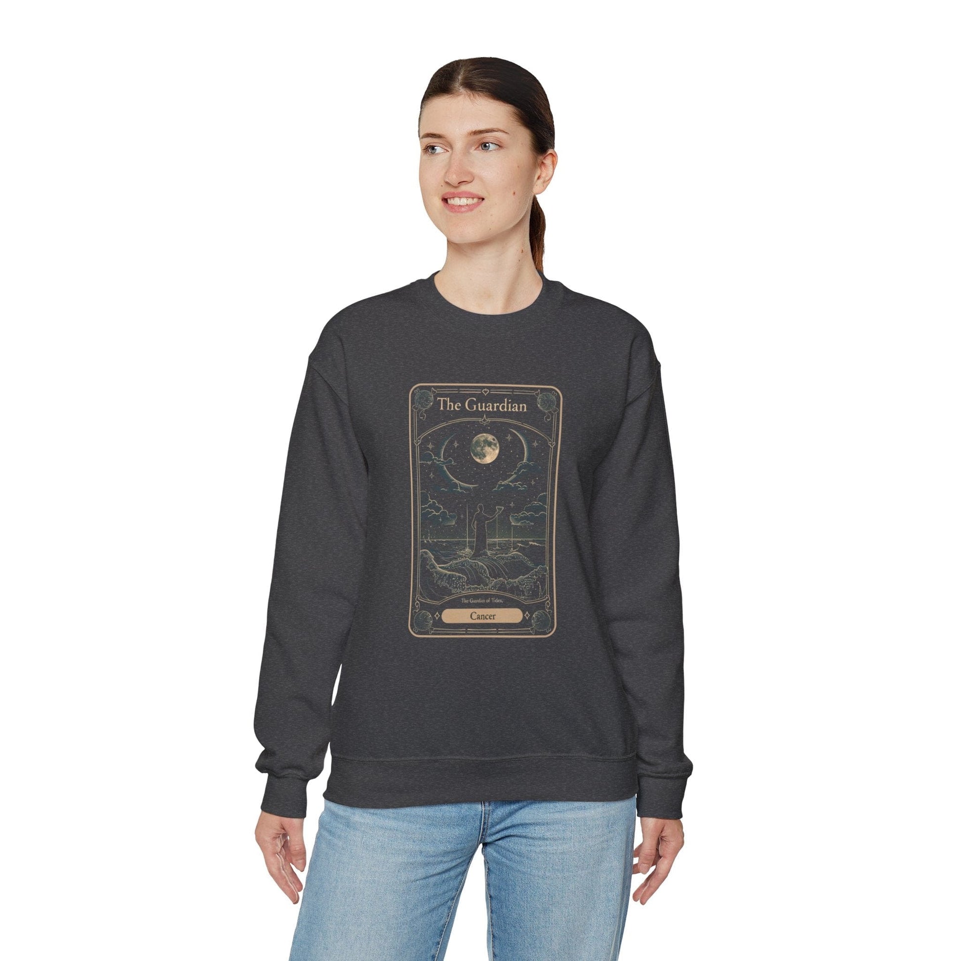 Sweatshirt Cancer Tarot Card Guardian Crewneck: Vintage Celestial Warmth