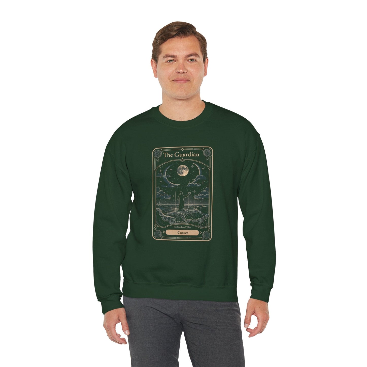 Sweatshirt Cancer Tarot Card Guardian Crewneck: Vintage Celestial Warmth