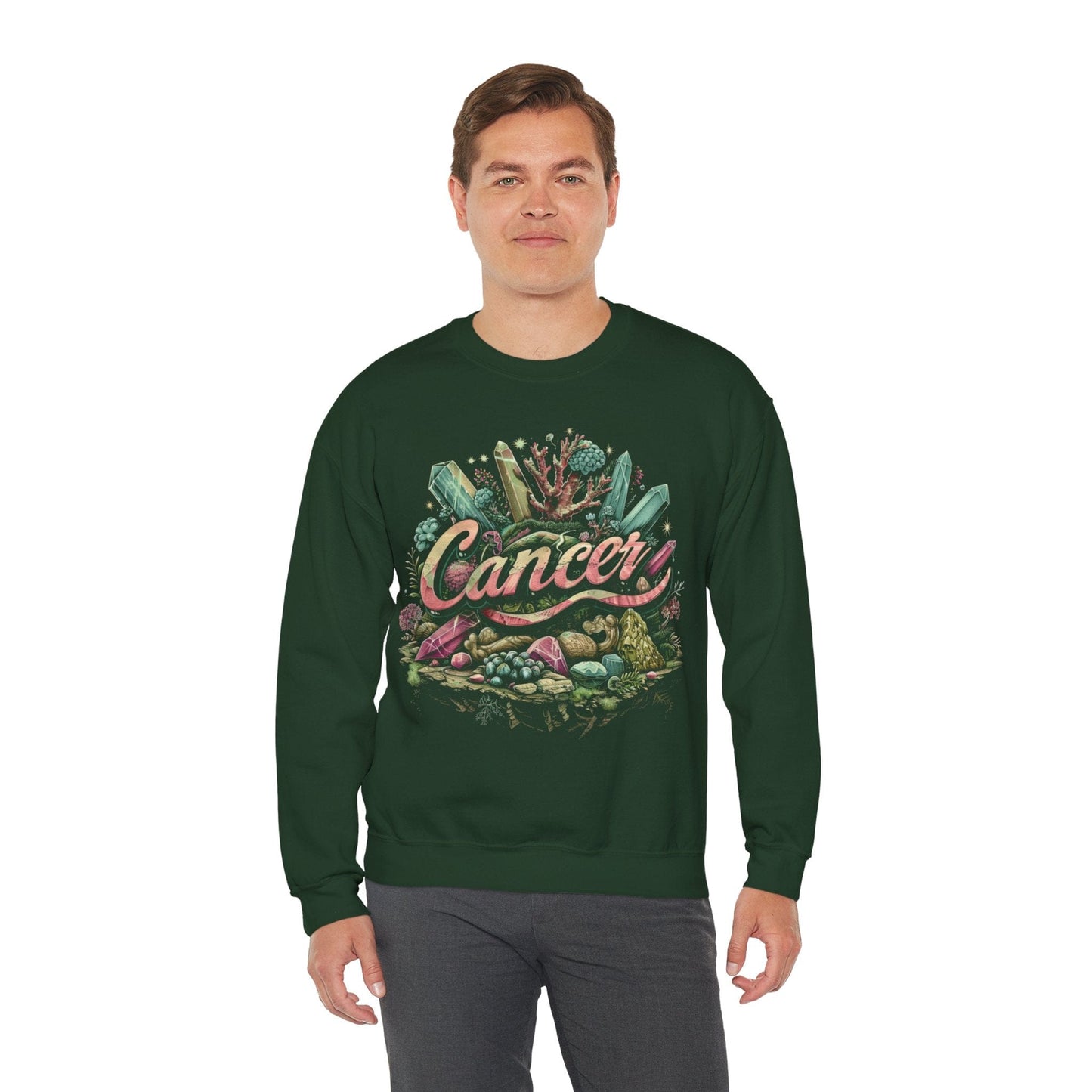 Sweatshirt Cancer Zodiac Enchanted Garden Crewneck Sweatshirt: Comfort Meets Mystique