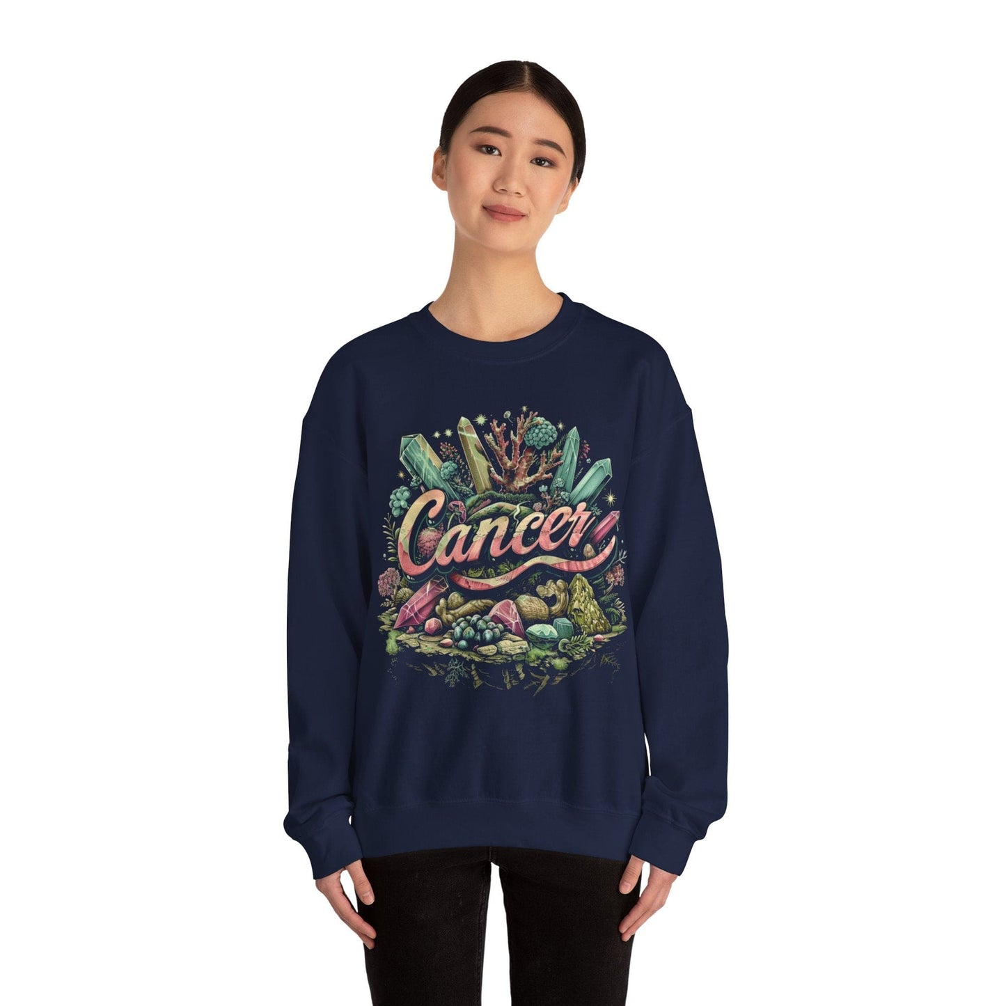 Sweatshirt Cancer Zodiac Enchanted Garden Crewneck Sweatshirt: Comfort Meets Mystique