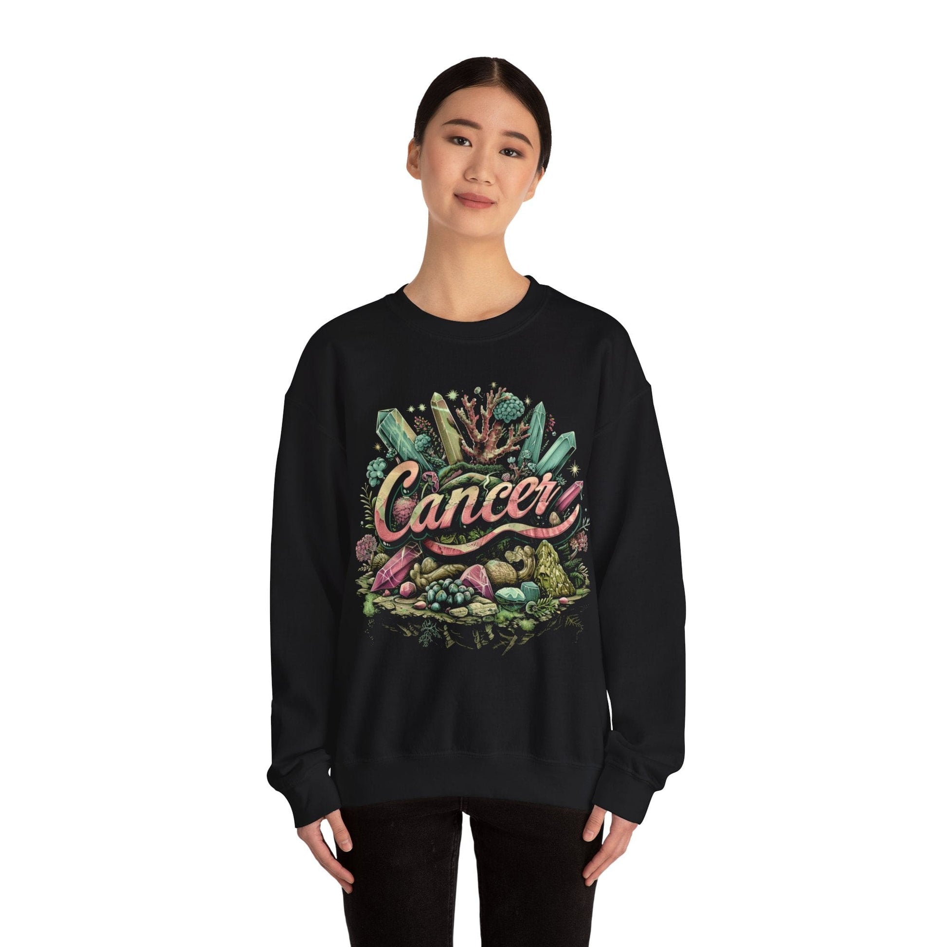 Sweatshirt Cancer Zodiac Enchanted Garden Crewneck Sweatshirt: Comfort Meets Mystique