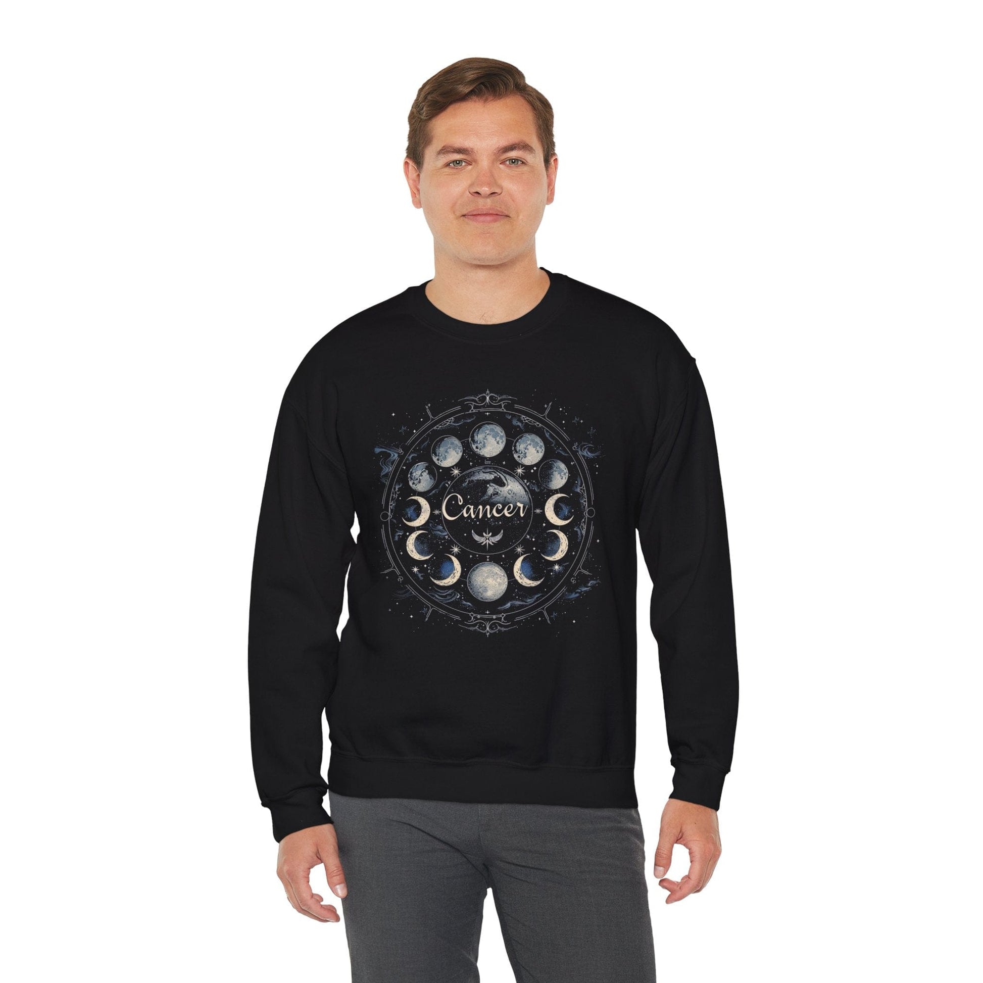 Sweatshirt Cancer Zodiac Moon Magic Crewneck Sweatshirt: Celestial Harmony in Fabric