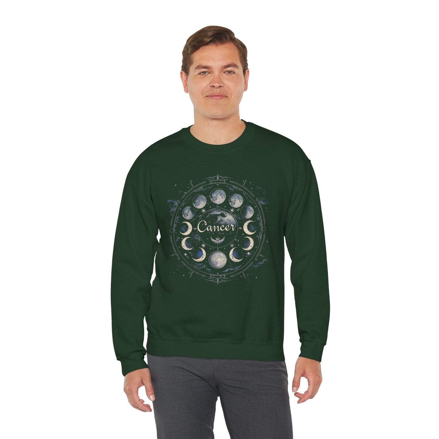 Sweatshirt Cancer Zodiac Moon Magic Crewneck Sweatshirt: Celestial Harmony in Fabric
