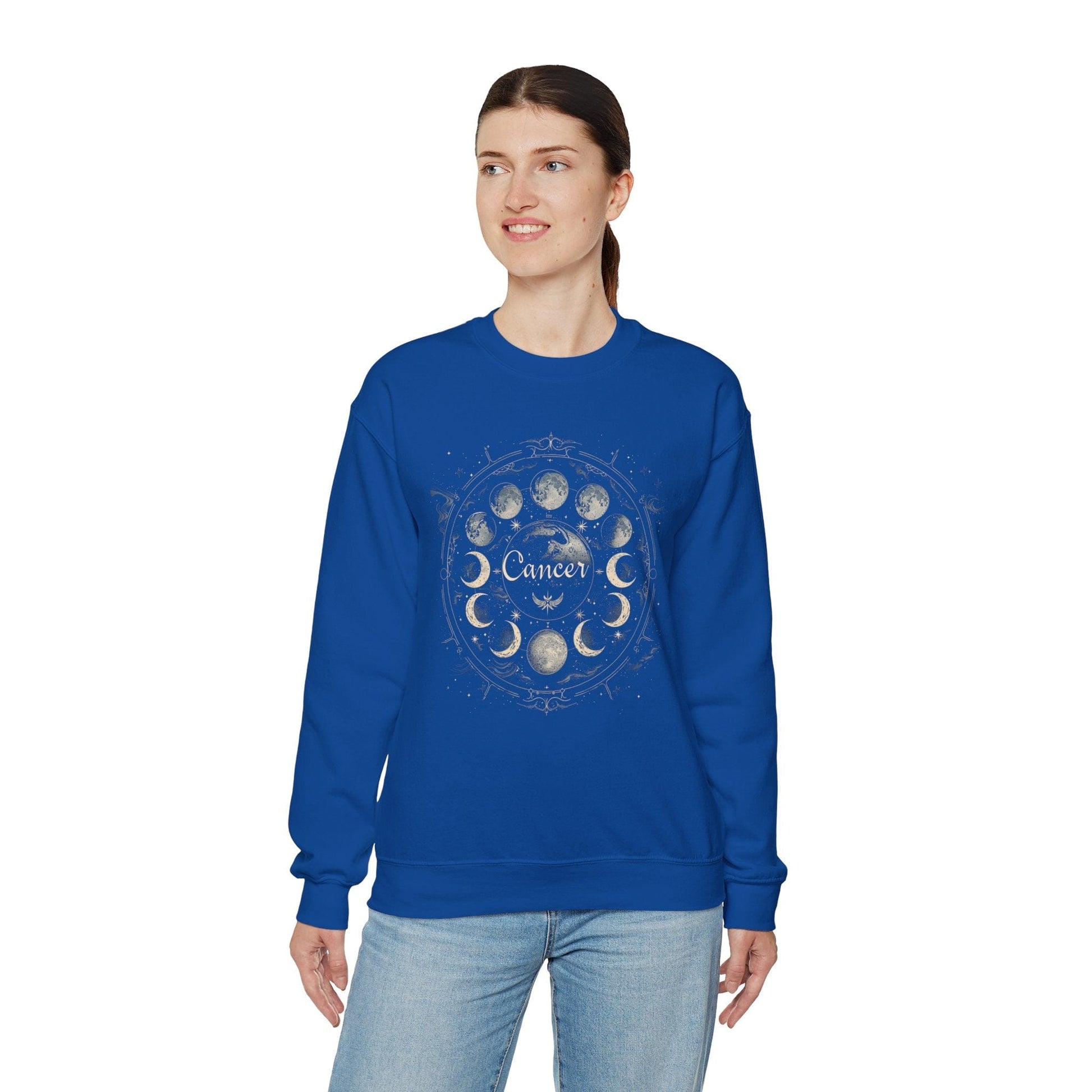 Sweatshirt Cancer Zodiac Moon Magic Crewneck Sweatshirt: Celestial Harmony in Fabric