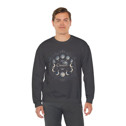 Sweatshirt Cancer Zodiac Moon Magic Crewneck Sweatshirt: Celestial Harmony in Fabric