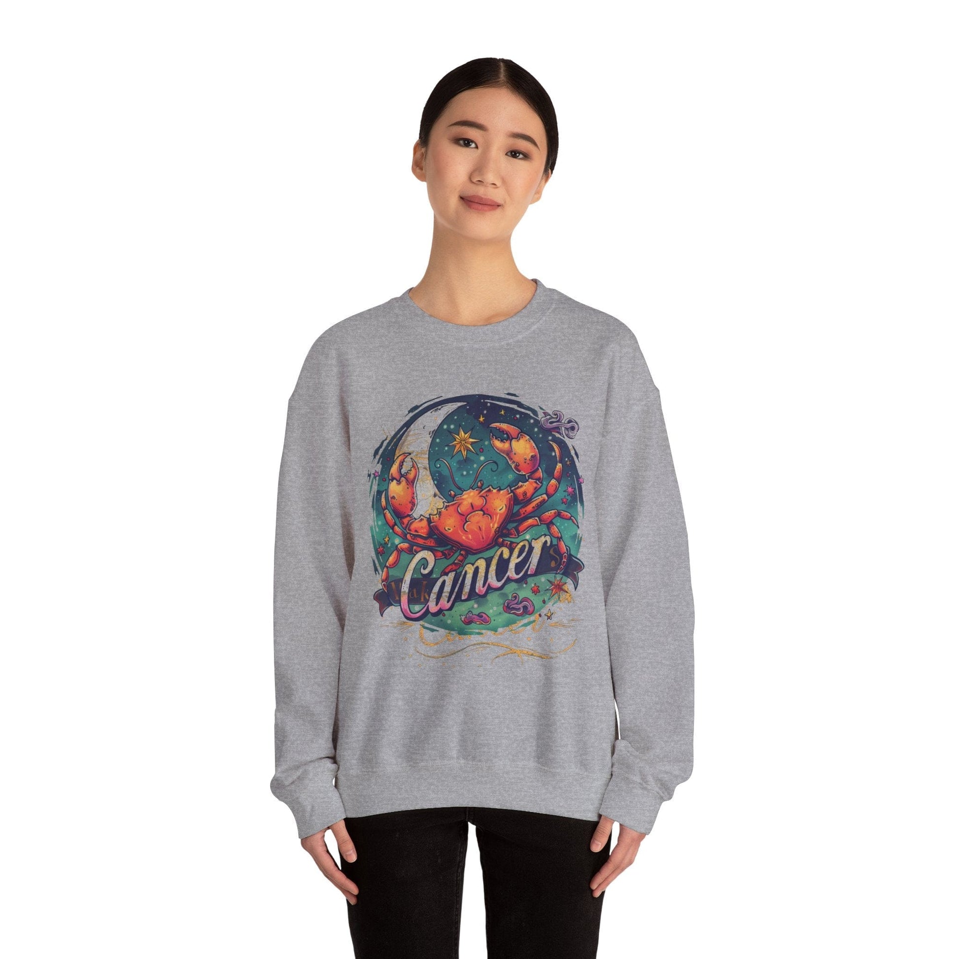 Sweatshirt Cancer Zodiac Tattoo Art Sweater: Cosmic Crab Embrace