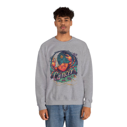 Sweatshirt Cancer Zodiac Tattoo Art Sweater: Cosmic Crab Embrace