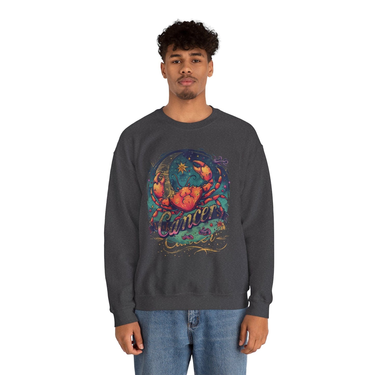 Sweatshirt Cancer Zodiac Tattoo Art Sweater: Cosmic Crab Embrace