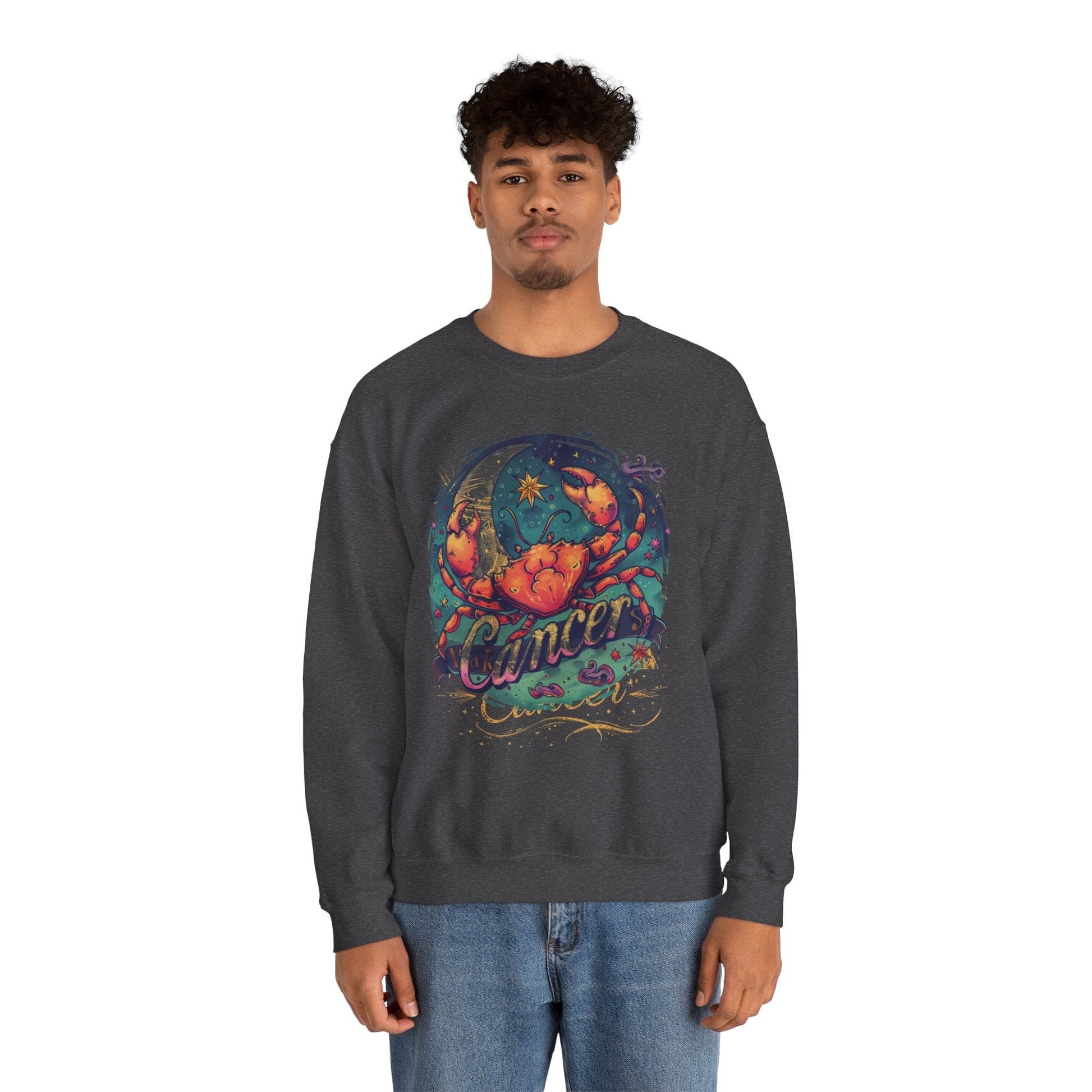 Sweatshirt Cancer Zodiac Tattoo Art Sweater: Cosmic Crab Embrace