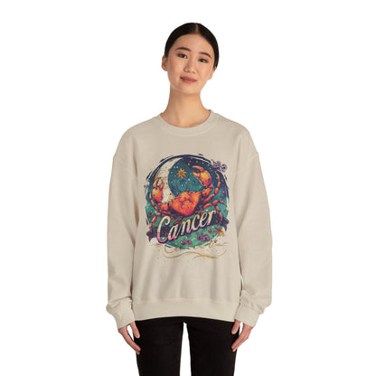 Sweatshirt Cancer Zodiac Tattoo Art Sweater: Cosmic Crab Embrace