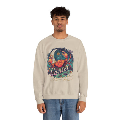 Sweatshirt Cancer Zodiac Tattoo Art Sweater: Cosmic Crab Embrace