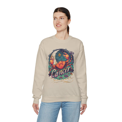 Sweatshirt Cancer Zodiac Tattoo Art Sweater: Cosmic Crab Embrace